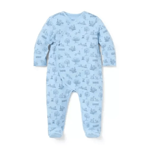 Baby Bella Blue Woodland Toile Baby Woodland Toile Wrap Footed One-Piece by Janie and Jack