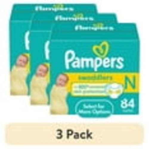 (3 pack) Pampers Swaddlers Baby Diapers Size Newborn, 84 Count (Select for More Options)