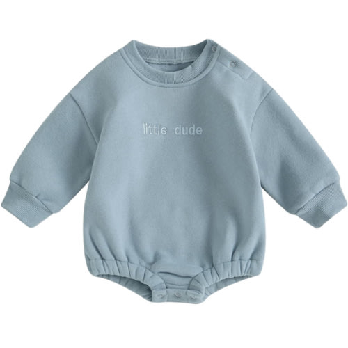 VISGOGO Newborn Infant Baby Boy Girls Oversized Romper Little Dude Sweater Onesie Coming Home Outfit Neutral Clothes