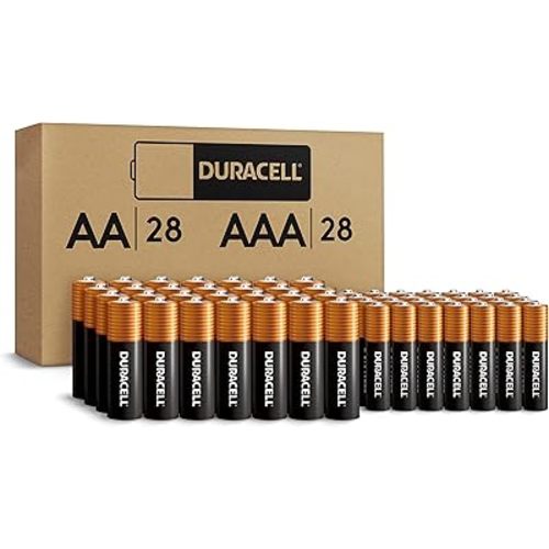 Duracell Coppertop AA + AAA Batteries, 56 Count (Pack of 1). Re-closable pack for easy access and organized storage.1 pack contains 28 Double A Batteries and 28 Triple A Batteries.