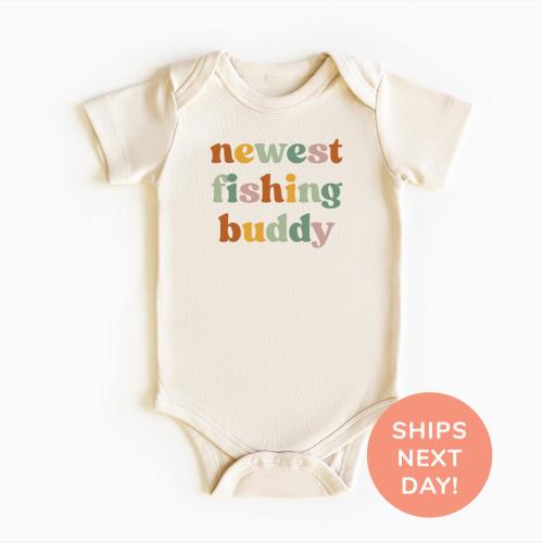 Newest Fishing Buddy Shirt and Onesie®, Fishing Lover Shirt, Fishing Buddy Shirt, Baby Announcement Bodysuit, Baby Shower Gift