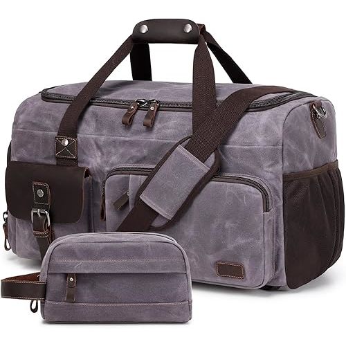 Travel Duffle Bag Weekender Bag with Shoe Compartment Overnight Bag for Men Travel Bag Carry On Lugguage Gray