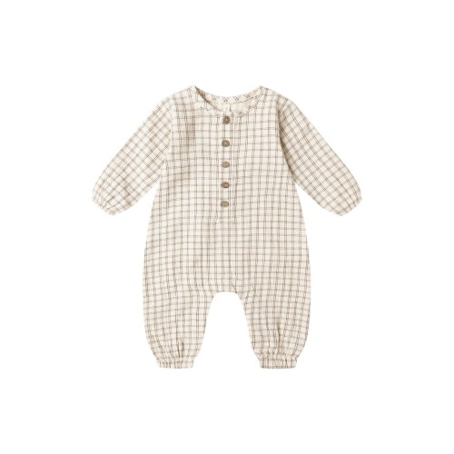 Check Organic Cotton Romper, 6-12 months