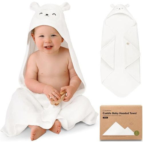 KeaBabies Baby Hooded Towel - Viscose from Bamboo Baby Towel Organic Bamboo Towel - Infant Towels - Large Hooded Towel - Baby Bath Towel with Hood for Girls, Babies, Newborn Boys, Toddler (Lamb)