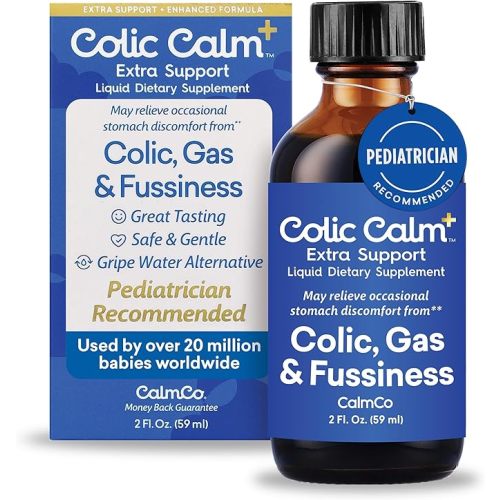 Colic Calm Plus - Alternative Gripe Water with Extra Support, Infant Gas Drops for Newborns, Colic & Upset Stomach Relief, Safe & Gentle, Baby Essentials for Digestive Health, 2 fl oz (Pack of 1)