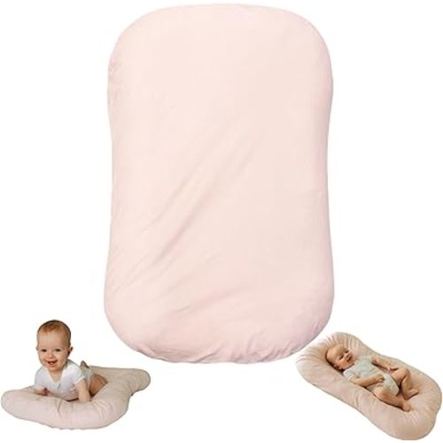 Snuggle Style Baby Nest, Baby Lounger, Organic Cotton Lounger for Baby, Breathable Portable Secure - Snuggle Collection (Pink)