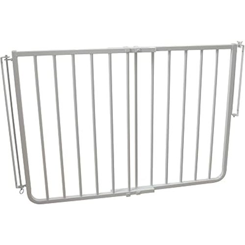Cardinal Gates SS30 Stairway Special Baby Gate for Stairs - Adjustable Indoor Dog Gate - Aluminum Safety Gate for Kids & Pets - Can be Installed at Angles - 27 to 42.5 Inches Wide - White