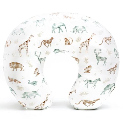 GRSSDER Nursing Pillow Cover Stretchy Minky Removable Nursing Covers for Breastfeeding Pillows, Ultra Soft Comfortable Slipcover for Boy and Girls, Stylish Pretty Animals