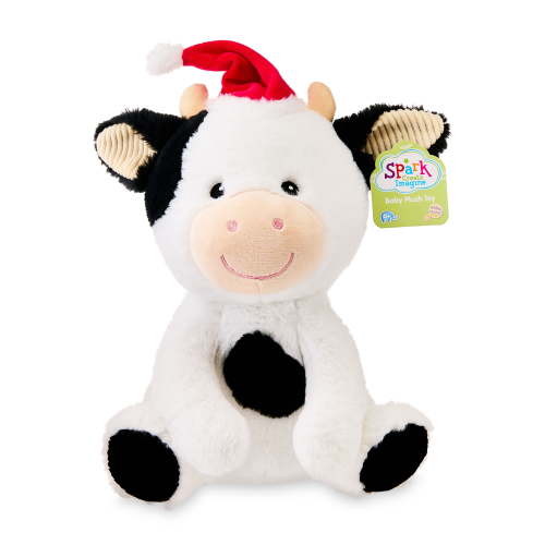 Spark.Create.Imagine. Holiday Cow Baby Plush Toy, White, 12.5"
