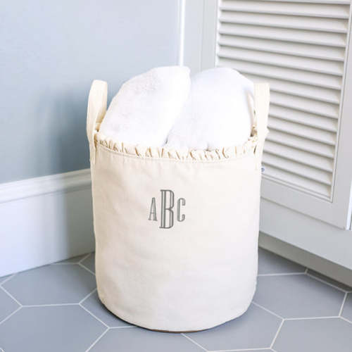 Monogrammed Storage Basket | Ivory