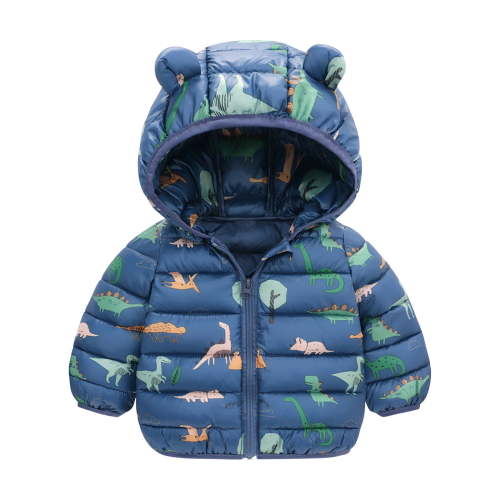 Odeerbi Baby Boys Girls Coats Winter Outerwear Jackets Toddler Kids 2025 Fashion Cute Cartoon Dinosaur Pattern Windproof Padded Clothes Jacket Hooded