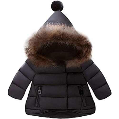 Baby Girls Boys Hooded Winter Warm jacket Kids Soft Fur Collar Hooded Down Windproof Snowsuit Outerwear
