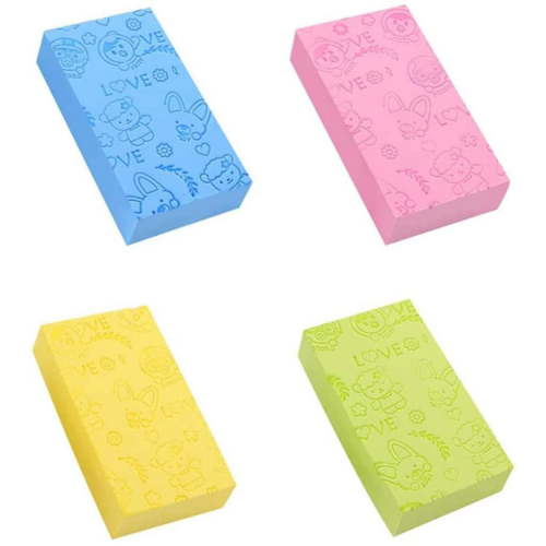 Nogis Exfoliating Bath Sponge, Spa Scrub Exfoliating, Bath Body Shower Sponge, Dead Skin Sponge Remover for Adult, Baby, Pregnant Women, 4 pcs Random Colors