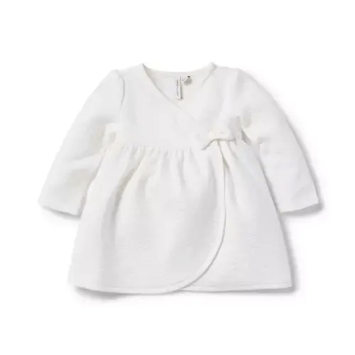 Newborn Jet Ivory Baby Quilted Wrap Dress by Janie and Jack