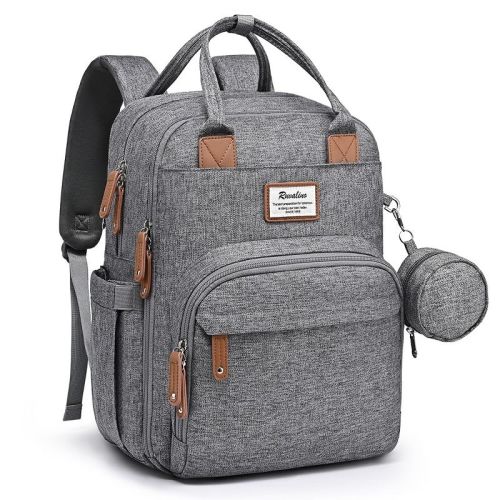 Narwey Diaper Bag Backpack-Multifunction Travel Baby Diaper Bag with Changing Pad, Insulated Bottle Holders & Pacifier Case