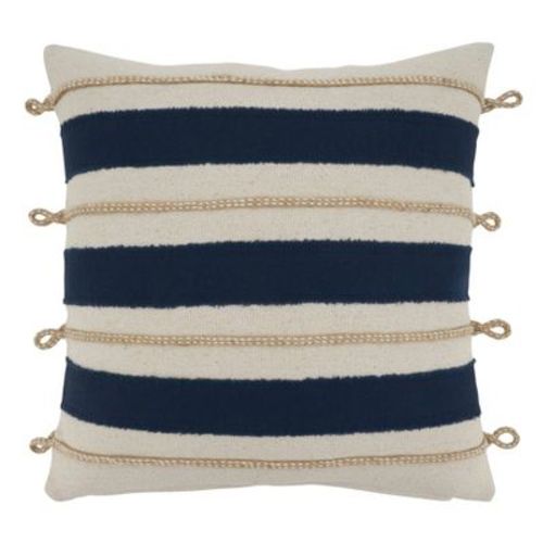 18"x18" Rope Applique Square Throw Pillow Cover - Saro Lifestyle