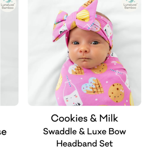 Pink Cookies & Milk Swaddle & Luxe Bow Headband Set – Little Sleepies