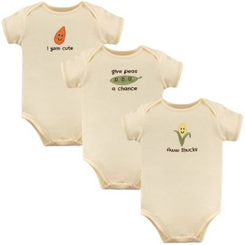 Touched By Nature Organic Cotton Bodysuits 3pk, Corn, 0-3 Months
