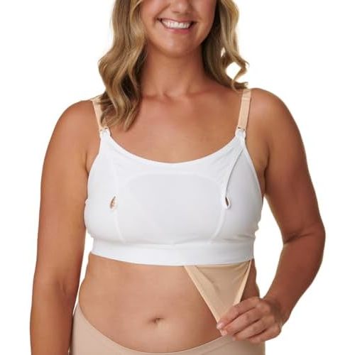 Basics by Bravado Hands Free Pumping Bra, Comfortable, Clip and Go Pumping, Nursing Bra Accessory, XS-XXL