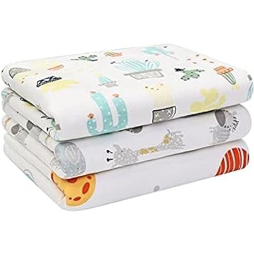 Baby Diaper Changing Pad Liners(22X27.5 inches) Soft Cotton Waterproof Changing Pad for Baby Underpads Mattress Pad Sheet Protector Portable Reusable Urine Pads for Travel Gear Pack of 3
