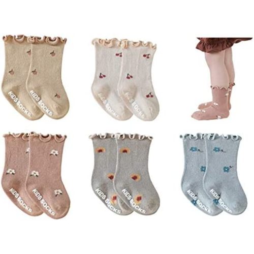 FYLuoke Baby Toddler Lace Ruffle Socks Girls Uniform Stockings Infants Casual Cotton Cute Princess Frilly Dress Socks