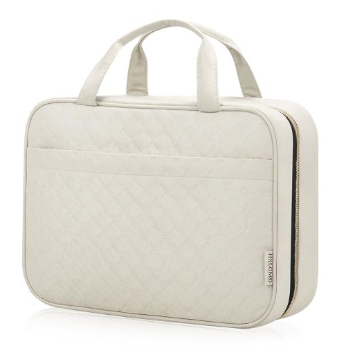 Travel Size Toiletry Bag for Women, Portable Cosmetic Bag with Hanging Hook, Travel Essentials Water-resistant Makeup Organizer for Accessories, Shampoo, Full-size Container, Toiletries