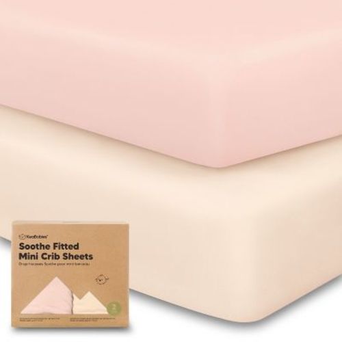 KeaBabies Mini Crib Sheets for Baby Girls, Boys, 2-Pack Soothe Pack and Play Sheets Fitted, Organic Pack N Play Mattress Sheet (Bumble Bear)