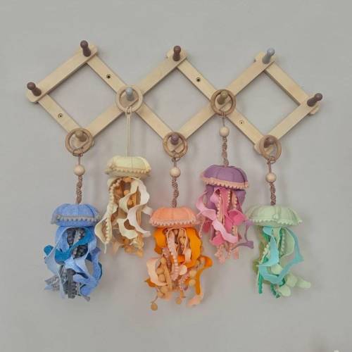 Baby Play Gym Toy | Play Gym Hanging Toy | Felt Montessori Toy | Pregnancy Gift | Toddler Activity Centre Toys | Jellyfish Nursery Accessory