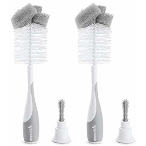 Munchkin Sponge Bottle Brush, 2 Pack, Grey