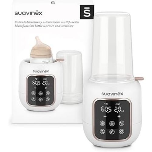 Suavinex, Calientabiberones y Esterilizador 2 en 1, Esteriliza Biberones y Chupetes, Calienta y Descongela Biberones, Leche Materna y Potitos, con Modo Rápido y Apagado Automático, Fácil de Usar : Amazon.es: Bebé