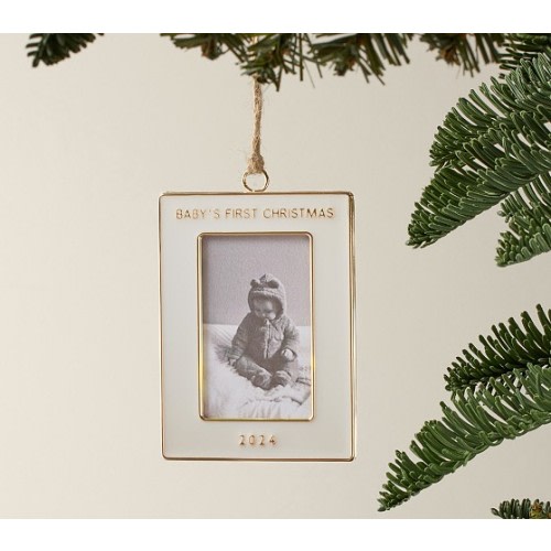 Baby's First Enamel Frame Ornament | Pottery Barn Kids