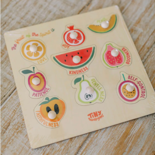 Fruit of the Spirit Wood Puzzle with Scripture – Tiny Theologians