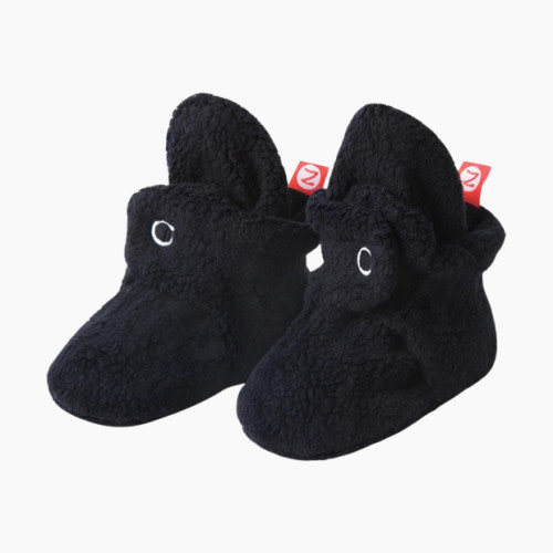Zutano Cozie Fleece Bootie - Black, 6 M