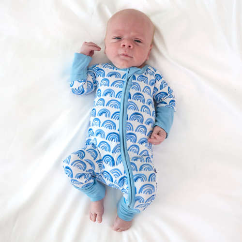 Little Sleepies Blue Rainbows Zippy