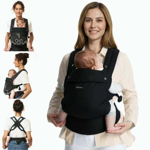 Momcozy Baby Carrier Newborn to Toddler, Ergonomic, Cozy and Lightweight for 7-44lbs, Effortless to Wear, Hands-Free, Enhanced Lumbar Support