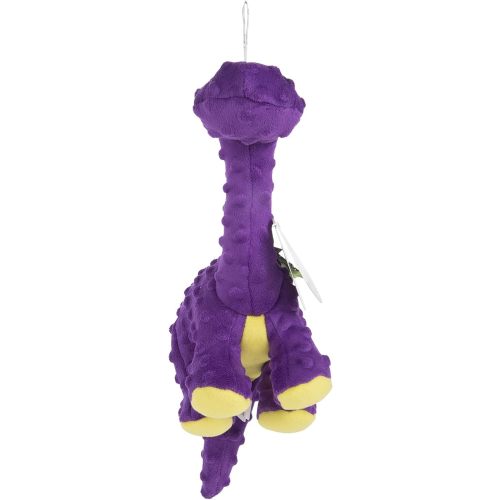 goDog Dinos Bruto Squeaky Plush Dog Toy, Chew Guard Technology - Purple, Large