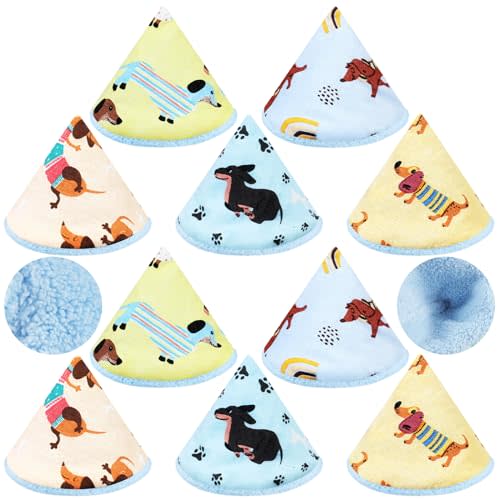 Timgle 10 Pcs Coral Velvet Pee Covers Baby Boy, Strong Water Absorption Pee Shield for Baby Boy, Reusable Pee Cap, Diaper Changing Accessory for Boys Newborn Gift (Dachshund)