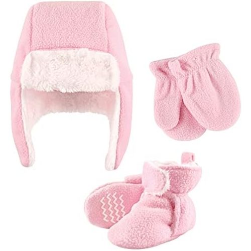 Hudson Baby Girls' Trapper Hat, Mitten and Bootie Set