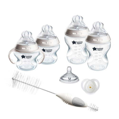 Tommee Tippee Closer to Nature Newborn Baby Bottle Starter Set | Breast-Like Nipple, Anti-Colic Valve - Clear, Unisex