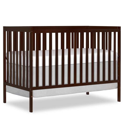 Dream On Me Synergy 5 in 1 Convertible Crib in Espresso, Greenguard Gold Certified