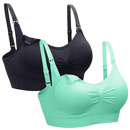 Suekaphin 2PACK Nursing Maternity Bra for Pregnancy Women Breastfeeding Comfortable Sleeping with Extenders