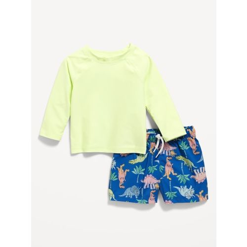Graphic Rashguard Swim Top & Trunks for Baby