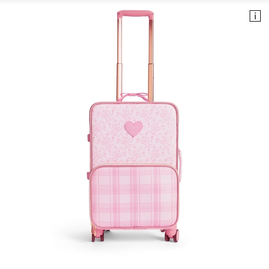 STATE Bags | STATE x LoveShack Fancy Logan Carry-On Suitcase Polyester Canvas Pink Vanilla