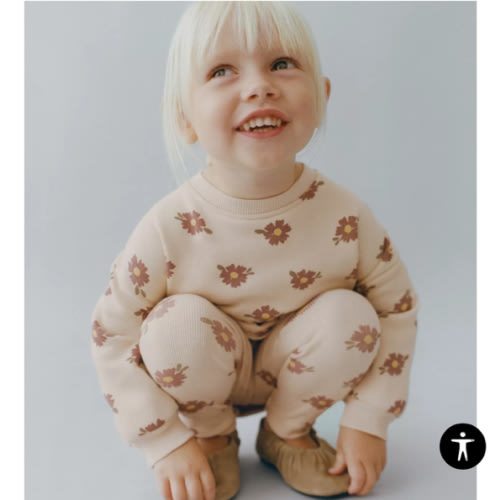 PRINTED RIB SWEATSHIRT AND LEGGING SET - Ocher | ZARA United States