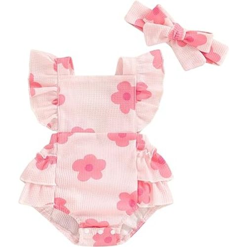 Summer Baby Girl Clothes Fly Sleeve Ruffle Floral Romper Newborn Girls Jumpsuit Boho Cute Outfits