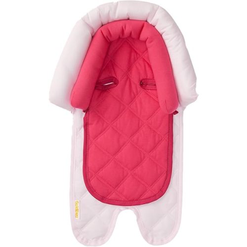Travel Bug Baby & Toddler 2-in-1 Head Support Duo Head Support for Car Seats, Strollers & Bouncers - Pink