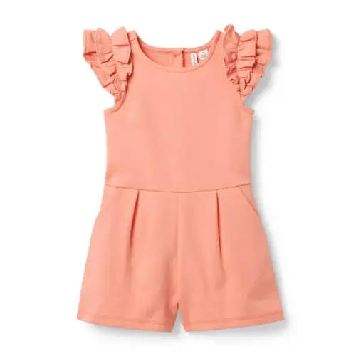 Girl Orange Lily Ruffle Ponte Romper by Janie and Jack