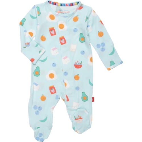 Baby Love You Brunches Magnetic Footie, 0-3M, Green