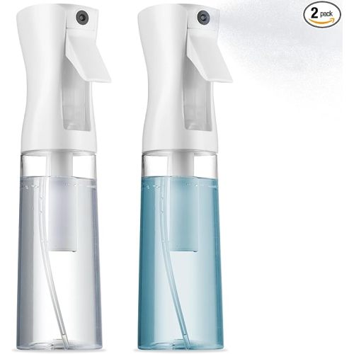 2 Pack Continuous Spray Bottles - Ultra Fine Mist Sprayer | Water Spray Bottle For Hair Mister Spray Bottle | Hair Spray Bottles For Hairstyling, Cleaning, Salons - 2pk 6.8 OZ / 200 ML