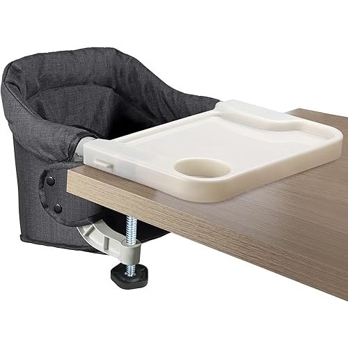 Toogel Hook On High Chair with Removable Dining Tray,Folding Portable Clip on Table High Chair,Baby Chair with Storage Bag for Indoor/Outdoor, Black